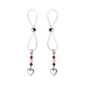 Bijoux De Nip Nipple Halos Heart Charm Red, Clear