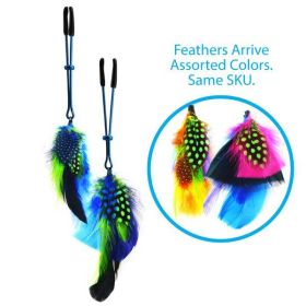 Colored Feather Blue Tweezer End Nipple Clamps